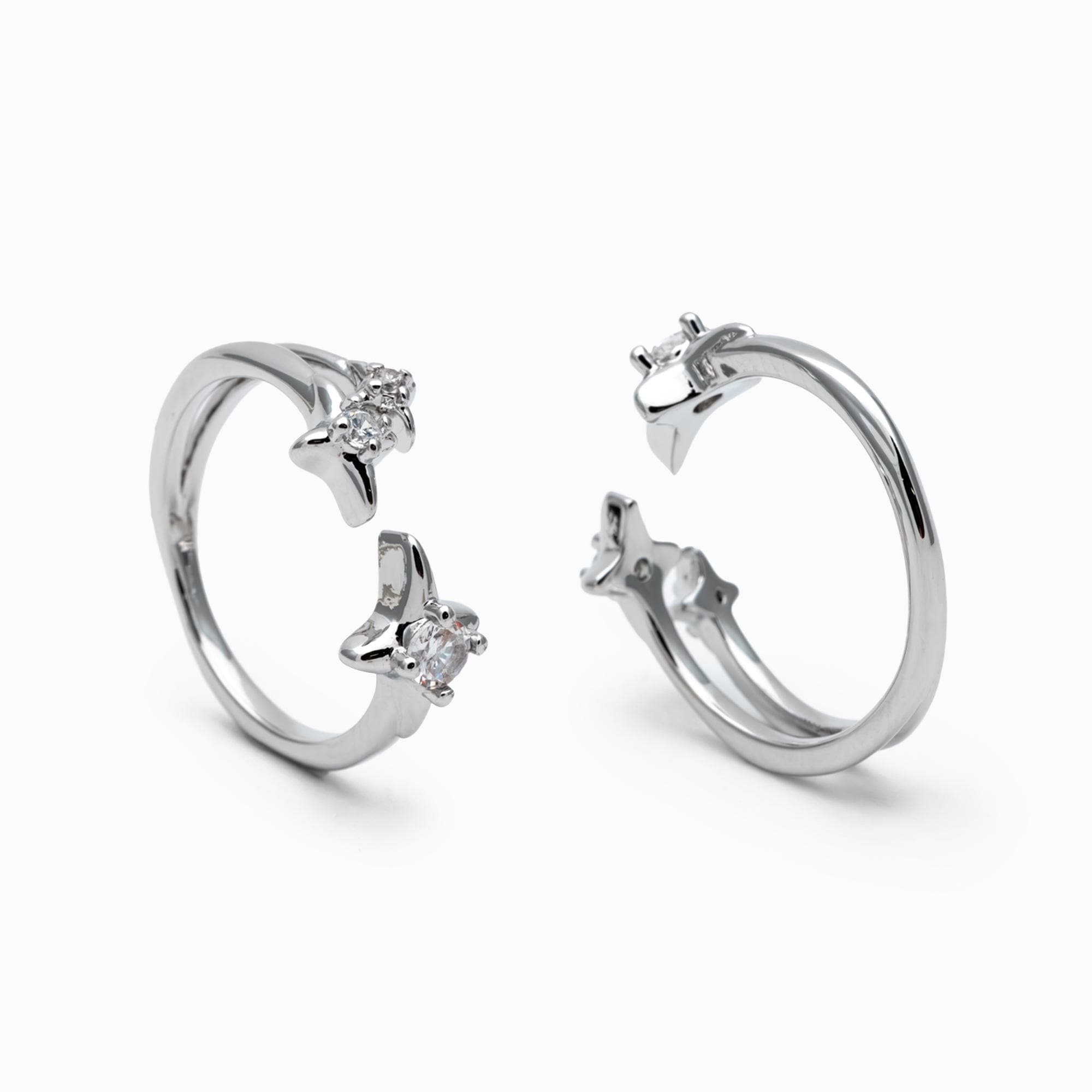 4pcs CZ Pave Gold/ Silver North Star Ring, Dainty Rings, Adjustable Ring, Statement Ring (JZ-007)